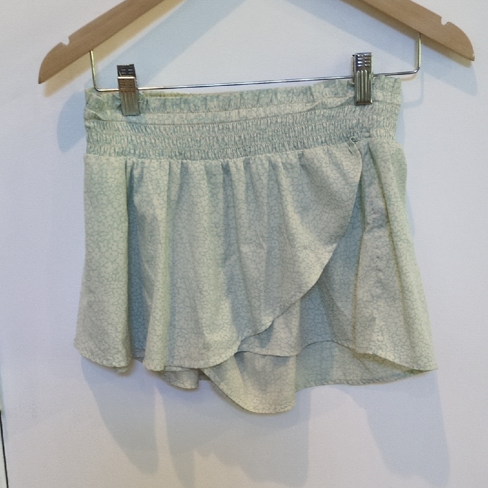 Aerie Light Blue Patterned Skirt